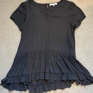 Grey Babydoll Blouse